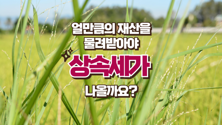 얼만큼의 재산을 물려받아야 상속세가 나올까요